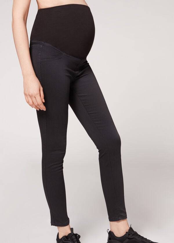 Leggins Calzedonia Maternity Jean Deporte Mujer Negras | CL2748YU