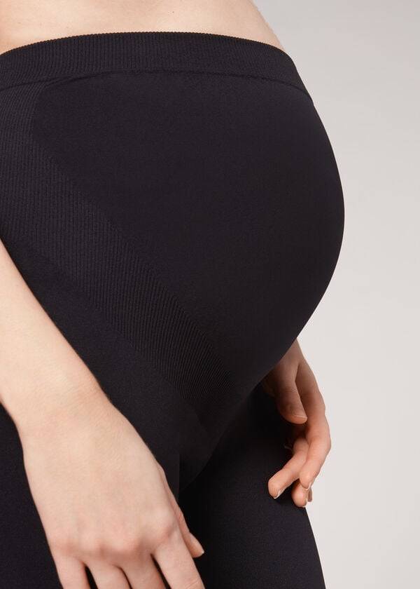 Leggins Calzedonia Opaque Maternity Footless Tights Mujer Negras | CL2668GL