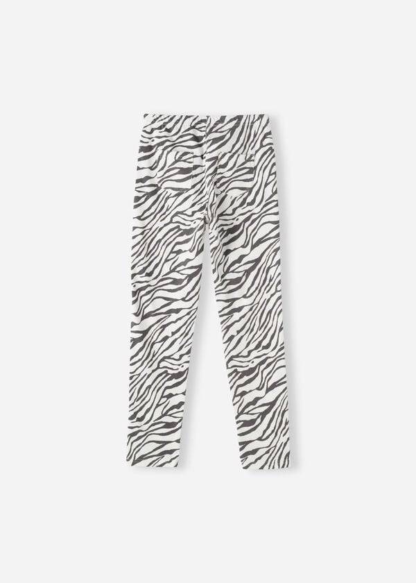 Leggins Calzedonia Paisley-Print Denim Niños Blancas Negras | CL3135QZ