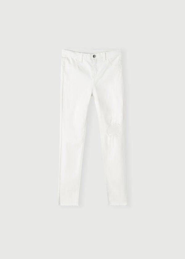 Leggins Calzedonia Ripped Stretch Flaco Niños Blancas | CL3137NB