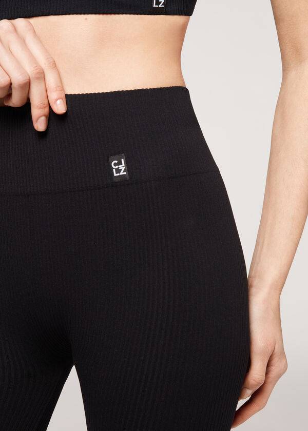 Leggins Calzedonia Seamless Atléticos Bike Mujer Negras | CL2678TV