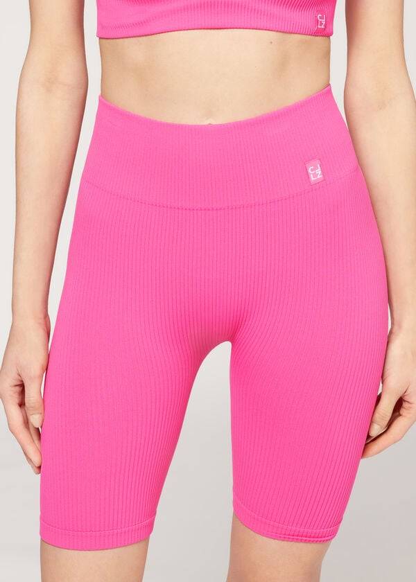 Leggins Calzedonia Seamless Atléticos Bike Mujer Rosas | CL2679RW