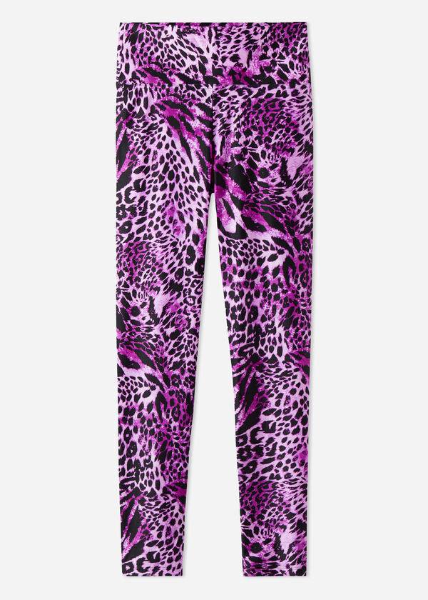 Leggins Calzedonia Shiny Animal-Print Atléticos Mujer Rosas | CL2682QZ