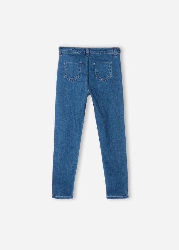 Leggins Calzedonia Soft Touch Denim Cropped Flaco Niños Azules | CL3142SO