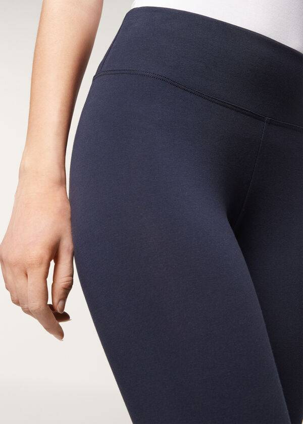 Leggins Calzedonia Supima Algodon Mujer Azules | CL2694HK