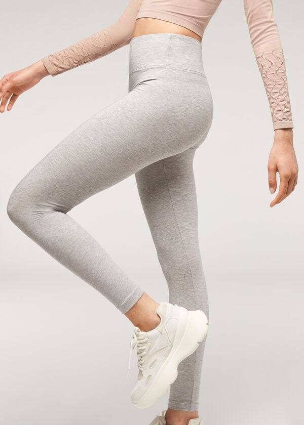 Leggins Calzedonia Supima Algodon Mujer Gris | CL2695GL