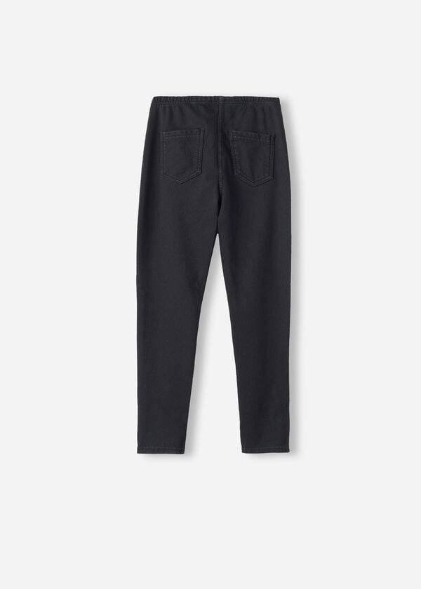 Leggins Calzedonia Thermal Denim Niños Negras | CL3146IS