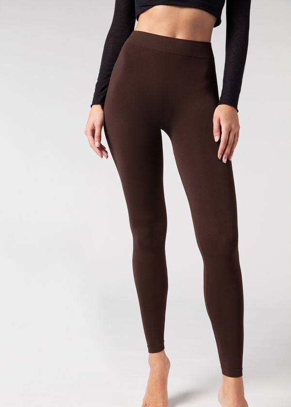 Leggins Calzedonia Ultra-Opaque Microfiber Mujer Marrones | CL2707EX