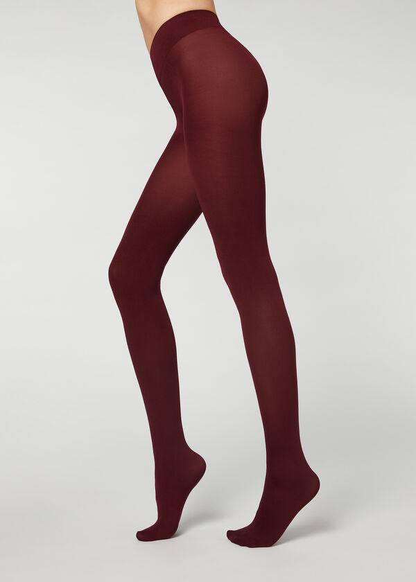 Mallas Calzedonia 100 Denier Total Comodidad Soft Touch Opaque Mujer Rojas | CL1010NB