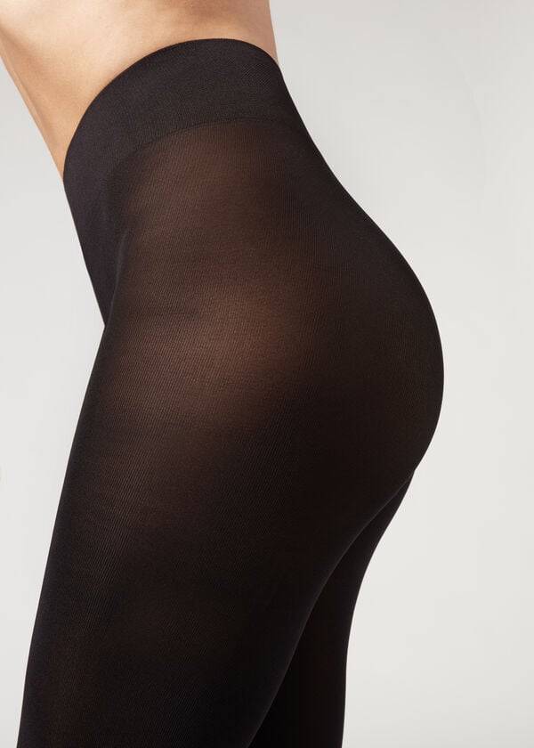 Mallas Calzedonia 100 Denier Total Comodidad Soft Touch Opaque Mujer Negras | CL1012QZ