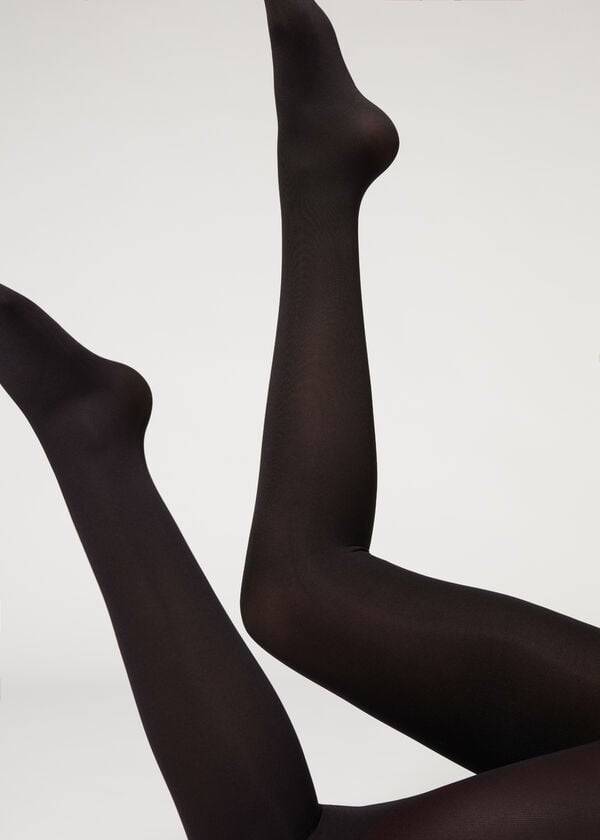 Mallas Calzedonia 100 Denier Total Comodidad Soft Touch Opaque Mujer Negras | CL1012QZ