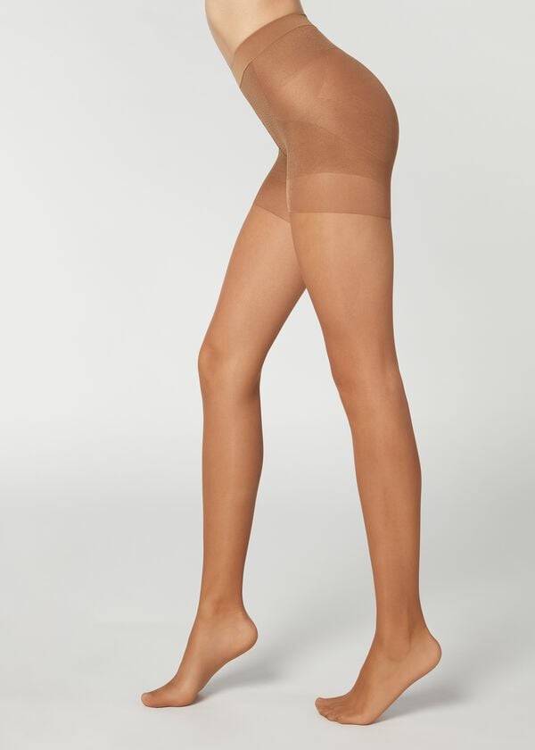 Mallas Calzedonia 15 Denier Total Shaper Sheer Mujer Kaki | CL1135ZG