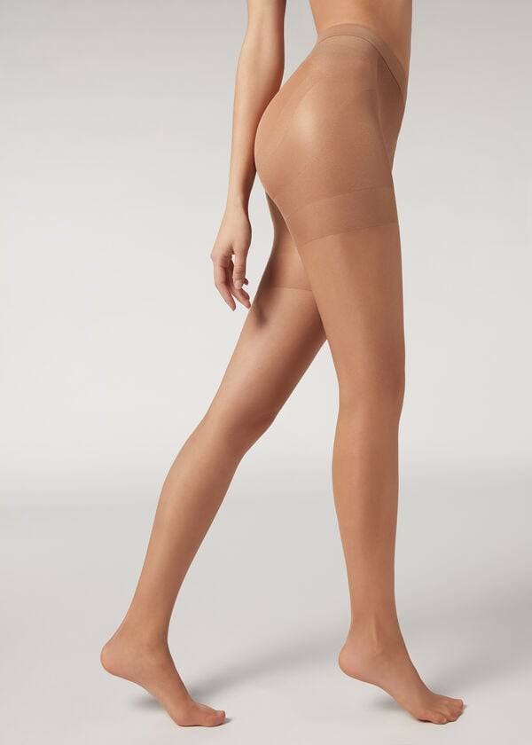 Mallas Calzedonia 15 Denier Total Shaper Sheer Mujer Marrones | CL1138VD