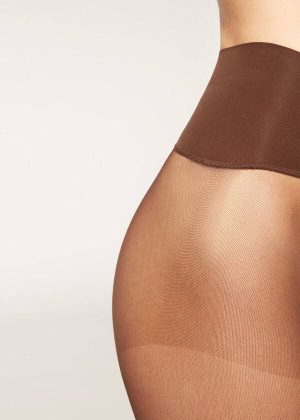 Mallas Calzedonia 20 Denier Essential Invisible Sheer Mujer Marrones | CL1140NB