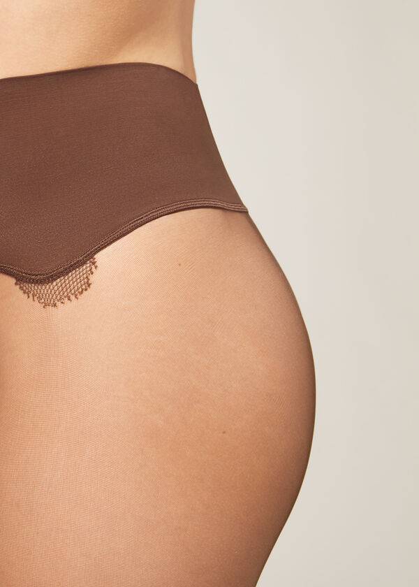 Mallas Calzedonia 20 Denier Seamless Totally Invisible Sheer Mujer Cafe | CL1150OR