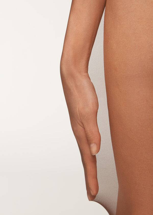 Mallas Calzedonia 20 Denier Seamless Totally Invisible Sheer Mujer Cafe | CL1150OR
