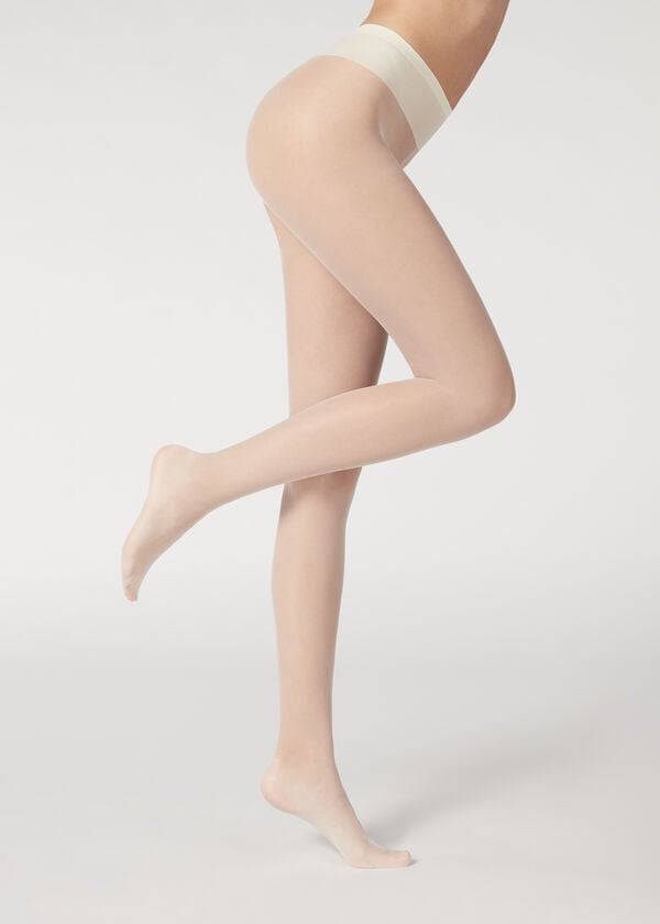 Mallas Calzedonia 20 Denier Ultra Comodidad Sheer Sexy Mujer Blancas | CL1173YU