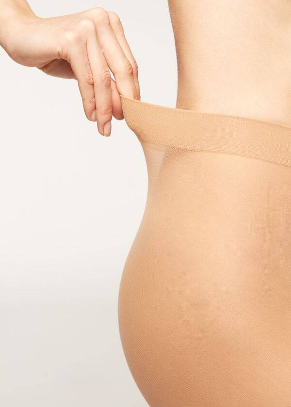 Mallas Calzedonia 20 denier essential matt Sheer Mujer Marrones | CL1147YU