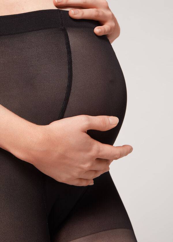 Mallas Calzedonia 30 Denier Sheer Maternity Sheer Mujer Negras | CL1180DN