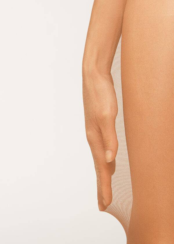 Mallas Calzedonia 30 Denier Sheer Shaping with Control Top Mujer Beige | CL1181FM