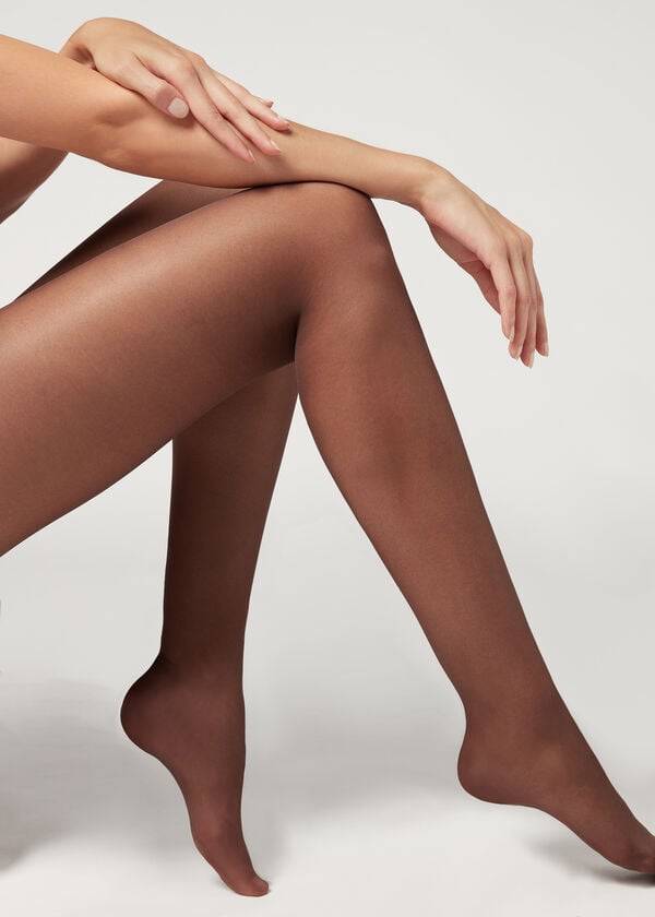 Mallas Calzedonia 30 Denier Sheer Shaping with Control Top Mujer Cafe | CL1183HK