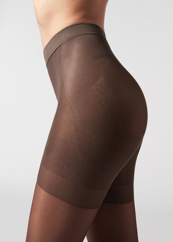 Mallas Calzedonia 30 Denier Total Shaper Sheer Mujer Cafe | CL1190VD