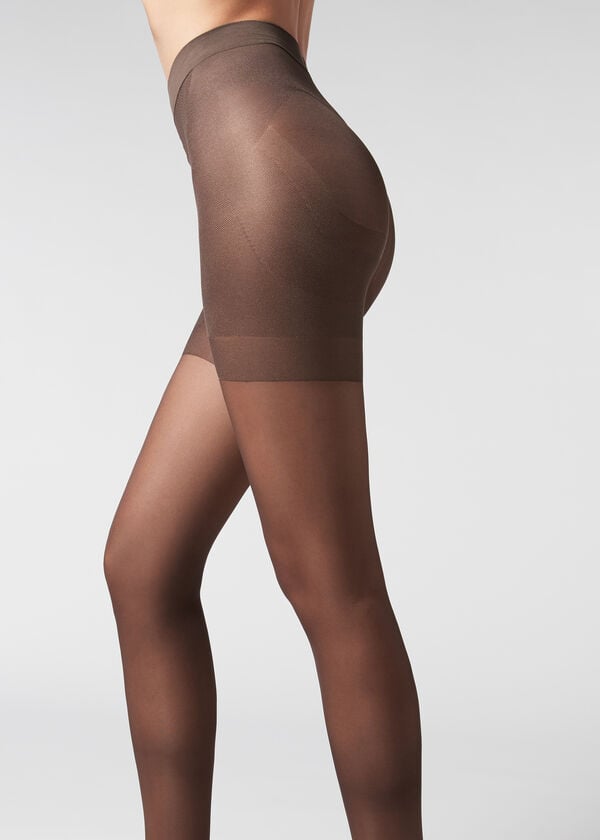 Mallas Calzedonia 30 Denier Total Shaper Sheer Mujer Cafe | CL1190VD