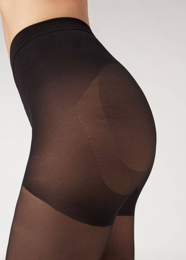 Mallas Calzedonia 30 Denier Total Shaper Sheer Sexy Mujer Negras | CL1194QZ