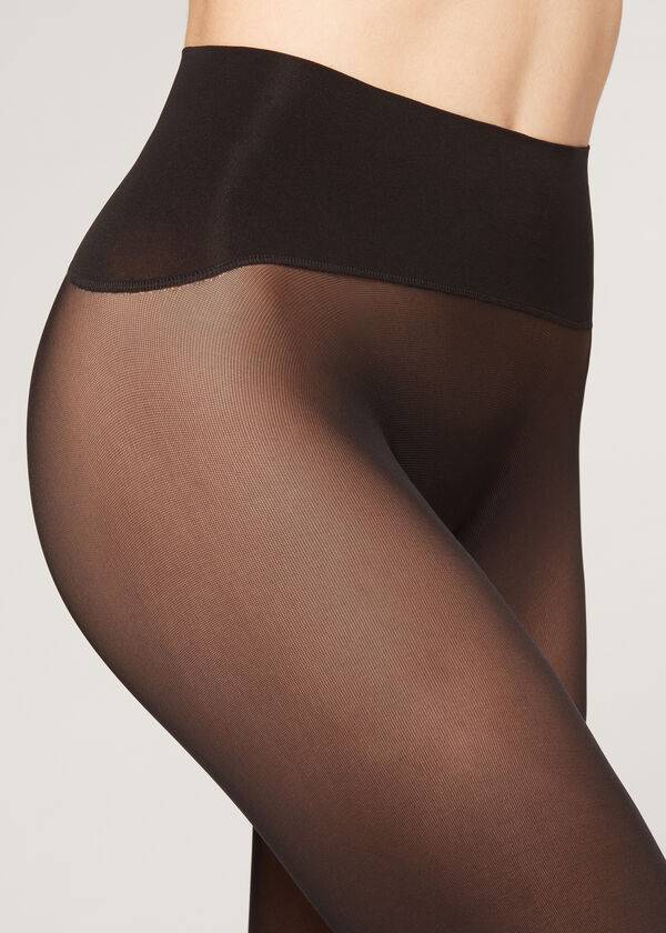 Mallas Calzedonia 30 Denier Totally Invisible Opaque Mujer Negras | CL1020OR