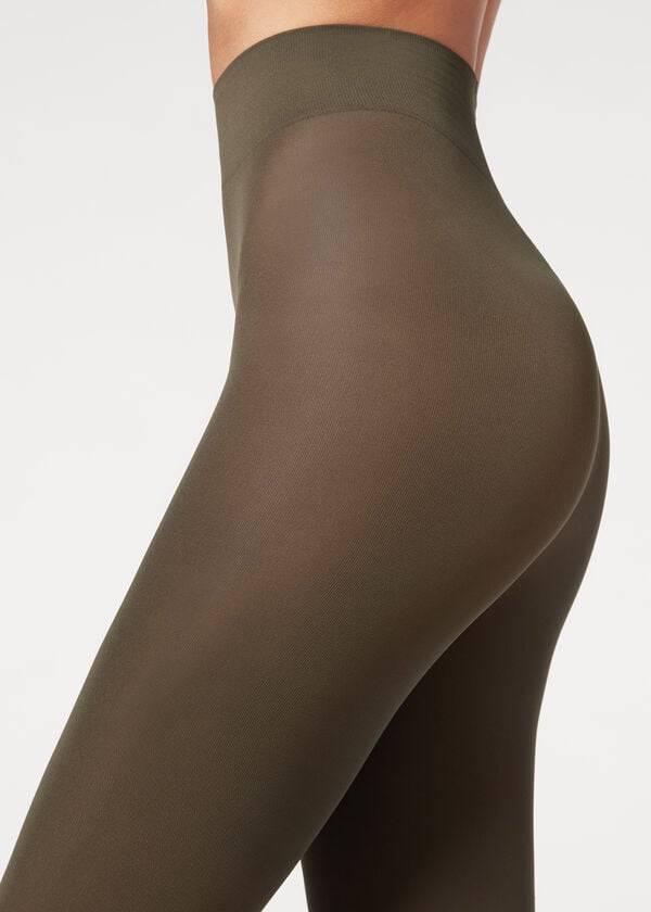 Mallas Calzedonia 50 Denier Total Comodidad Soft Touch Opaque Mujer Verde Oliva Verde | CL1025FM