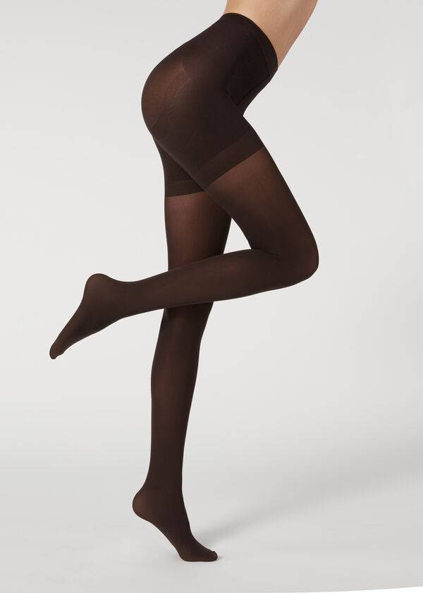 Mallas Calzedonia 50 Denier Total Shaper Opaque Mujer Cafe | CL1037MA