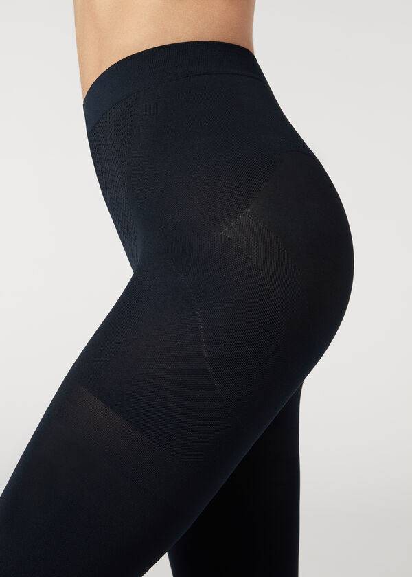 Mallas Calzedonia 80 Denier Super Opaque Total Shaper Mujer Azules | CL1046OR