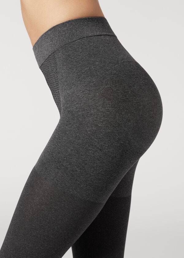 Mallas Calzedonia 80 Denier Super Opaque Total Shaper Mujer Gris | CL1047PQ
