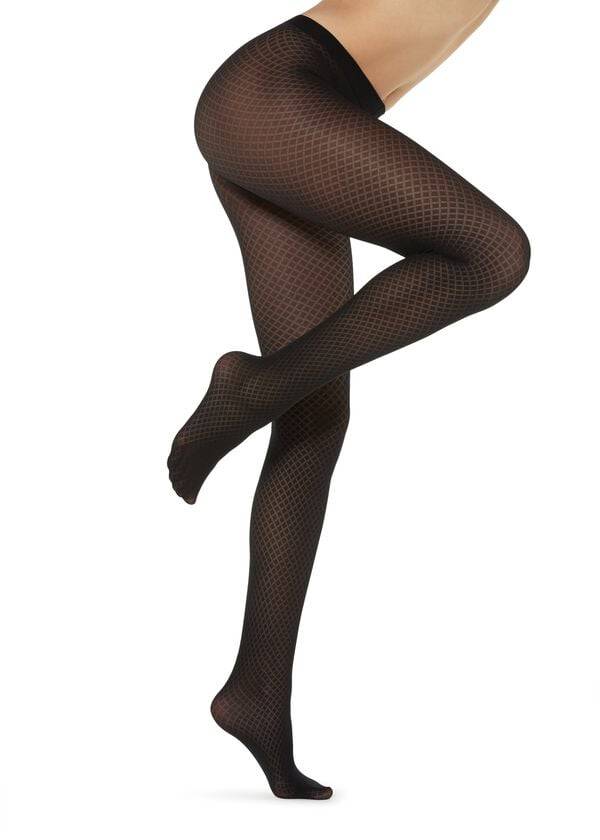 Mallas Calzedonia Diamond Patterned Mujer Negras | CL1094TV