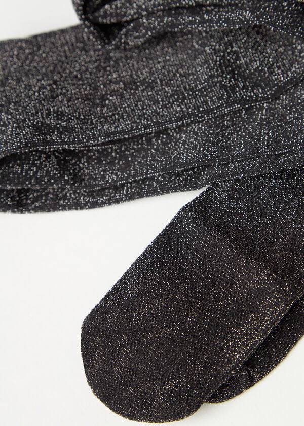Mallas Calzedonia Glitter Microfiber Niños Negras | CL2977HK