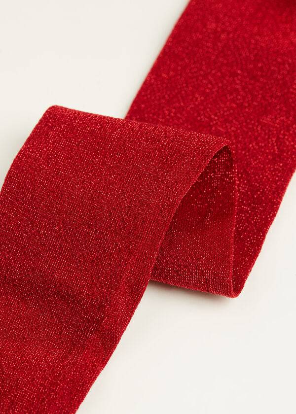 Mallas Calzedonia Glitter Microfiber Niños Rojas | CL2979GL