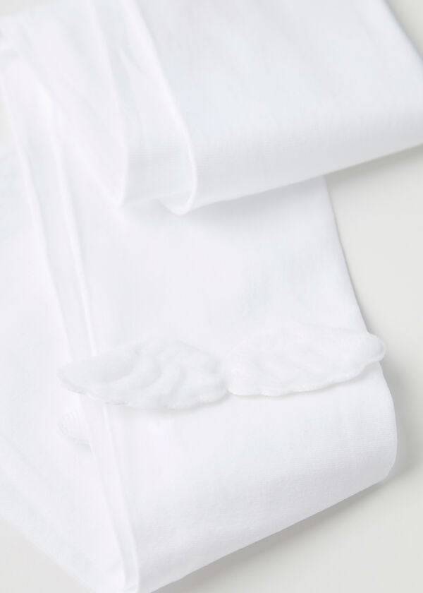 Mallas Calzedonia Microfiber with Wings Appliqué Niños Blancas | CL2985OR