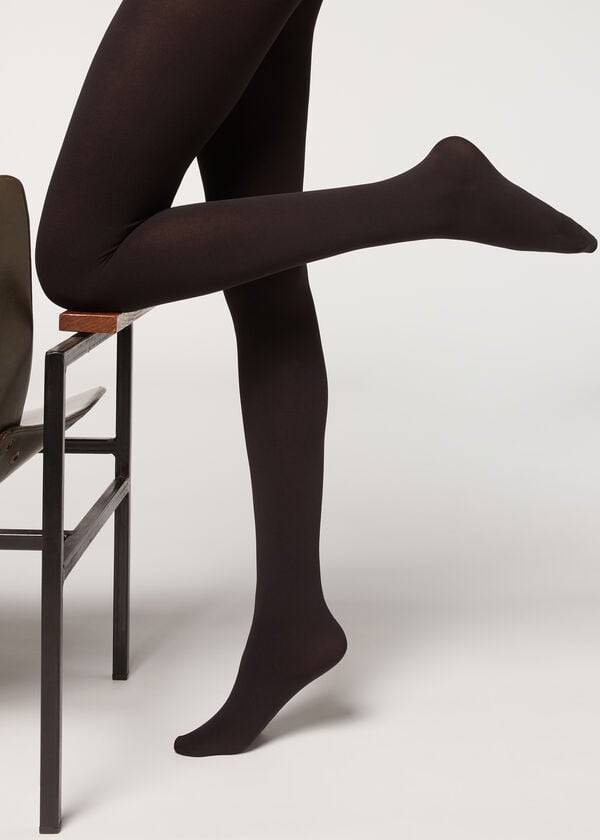 Mallas Calzedonia Opaque 100 Denier Algodon and Microfiber Mujer Negras | CL1051FM