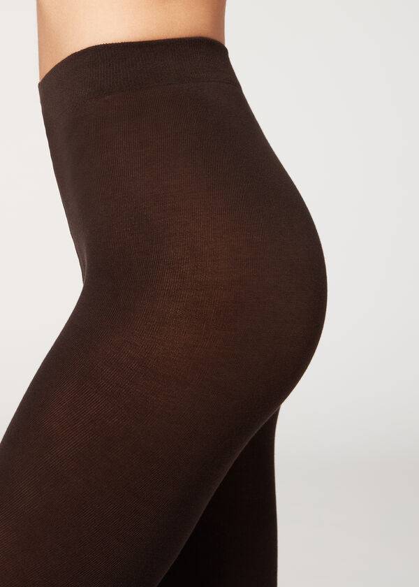 Mallas Calzedonia Opaque 150 Denier in Eco Algodon Mujer Cafe | CL1054JJ