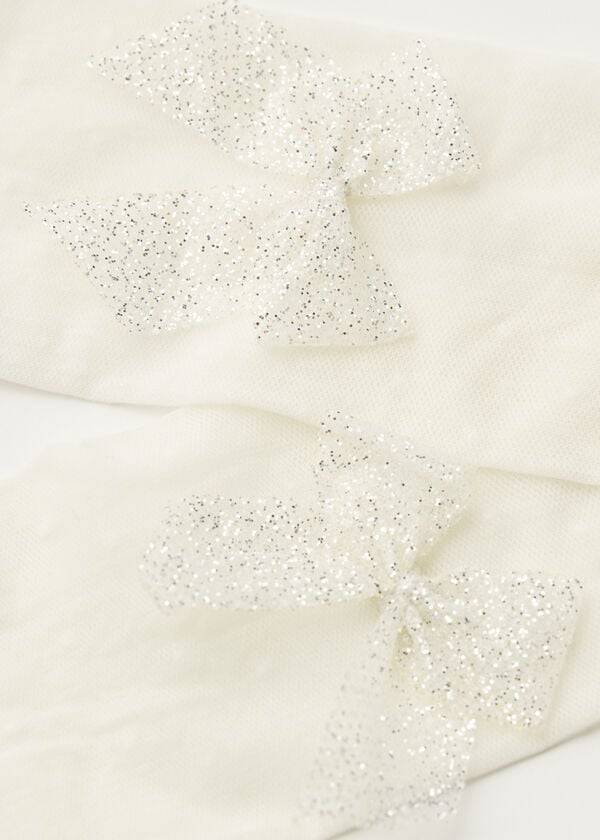 Mallas Calzedonia Polka-Dot Tulle with Glitter Bow Niños Blancas | CL2993QZ