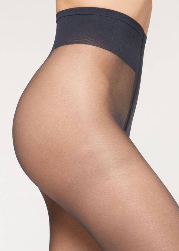 Mallas Calzedonia Premium Matt Second Skin 15 Denier Sheer Mujer Azules | CL1228OR
