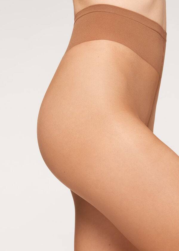 Mallas Calzedonia Premium Matt Second Skin 15 Denier Sheer Mujer Marrones Kaki | CL1231SO