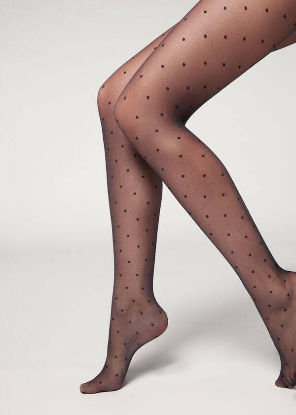 Mallas Calzedonia Sheer polka dot Mujer Azules | CL1234GL