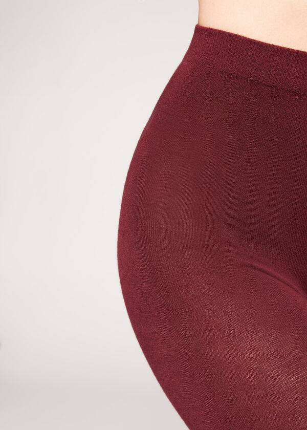 Mallas Calzedonia Soft Modal and Cashmere Blend Opaque Mujer Burdeos | CL1059CE