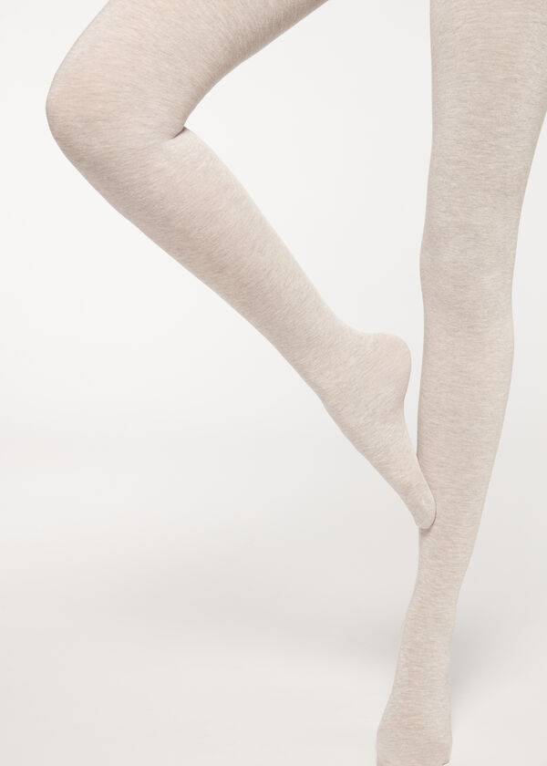 Mallas Calzedonia Soft Modal and Cashmere Blend Opaque Mujer Beige | CL1061BC