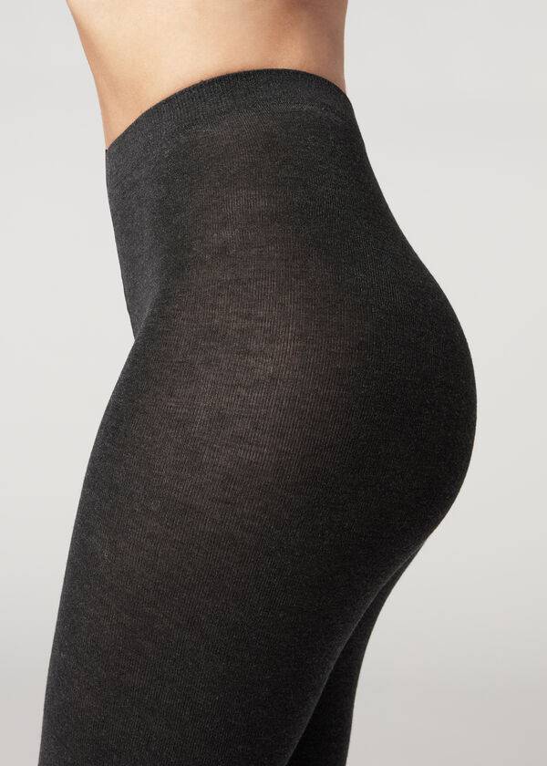 Mallas Calzedonia Soft Modal and Cashmere Blend Opaque Mujer Taupe | CL1064QZ