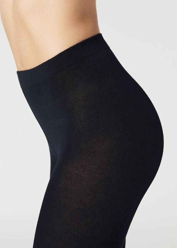 Mallas Calzedonia Soft Modal and Cashmere Blend Opaque Mujer Azules | CL1066EX