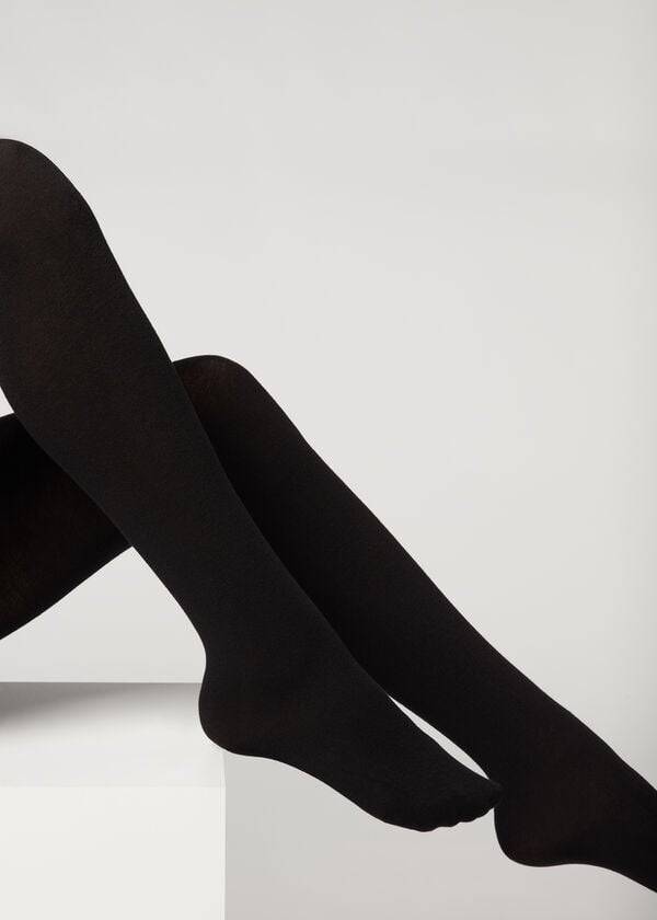 Mallas Calzedonia Soft Modal and Cashmere Blend Opaque Mujer Negras | CL1067RW