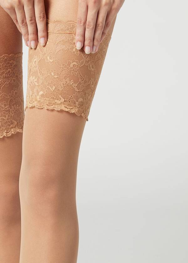 Medias Calzedonia 20 Denier Opaque Thigh-Highs Mujer Marrones | CL1238LH