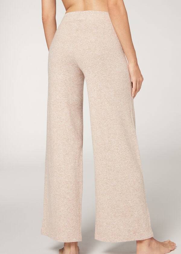 Pantalones Calzedonia Cashmere Palazzo Mujer Beige | CL2715DN